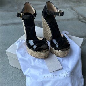 Jimmy Choo Pallis Espadrille Wedge Sandal - Black